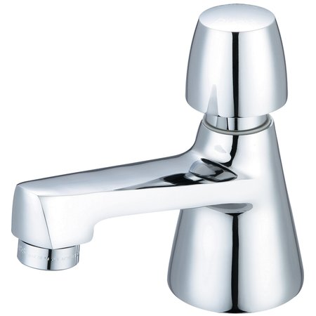 CENTRAL BRASS Slow-Close Single Handle Basin Faucet in Chrome 0355-AN2H